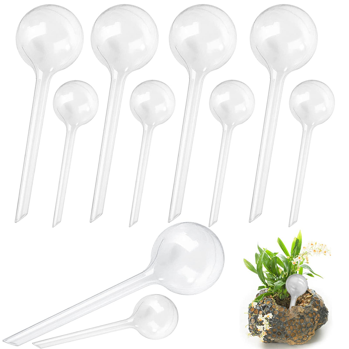 Irrmshr clear watering bulbs pack ready for effortless plant hydration.
