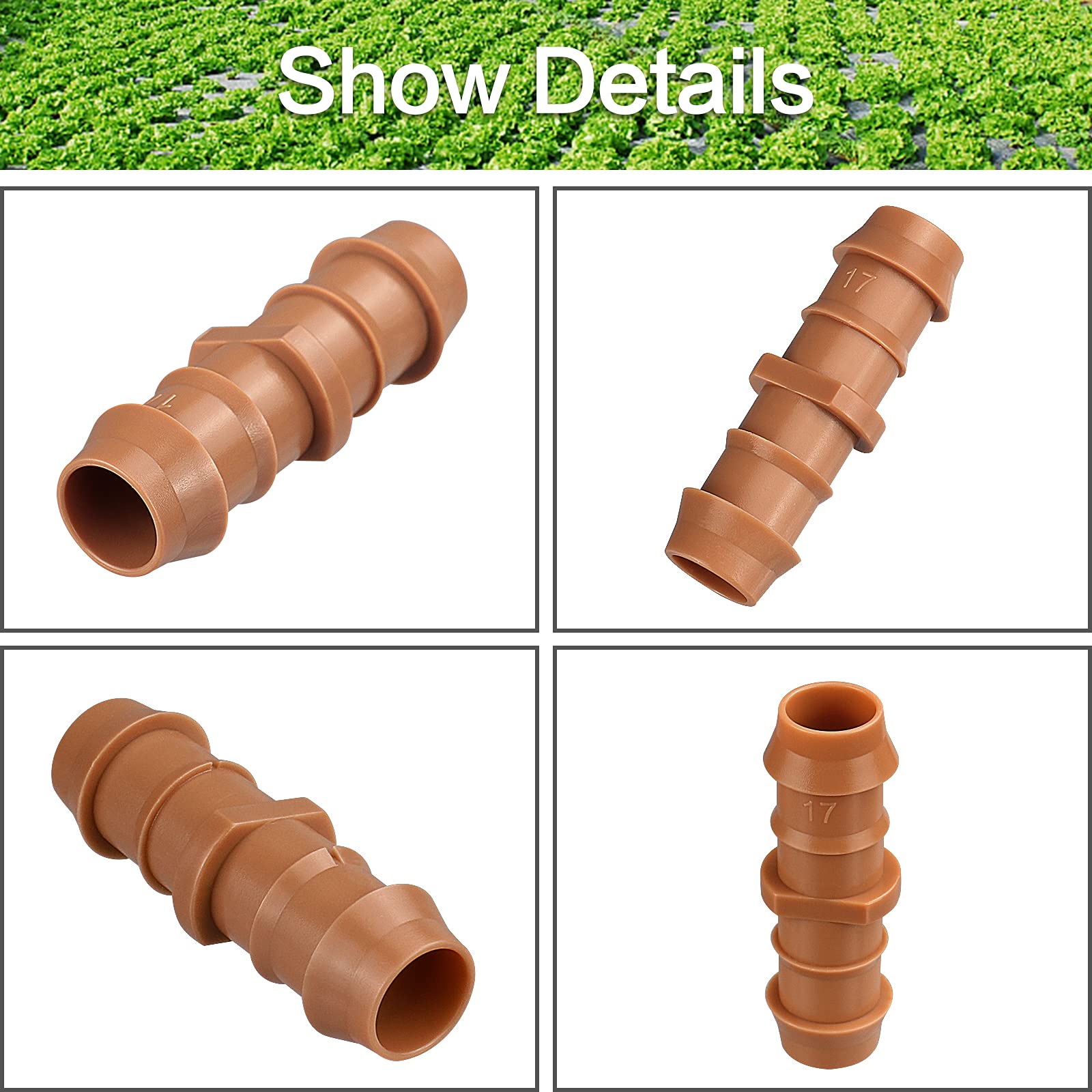 iRunning barbed ends grip 1/2 inch tubing for leak-proof installs