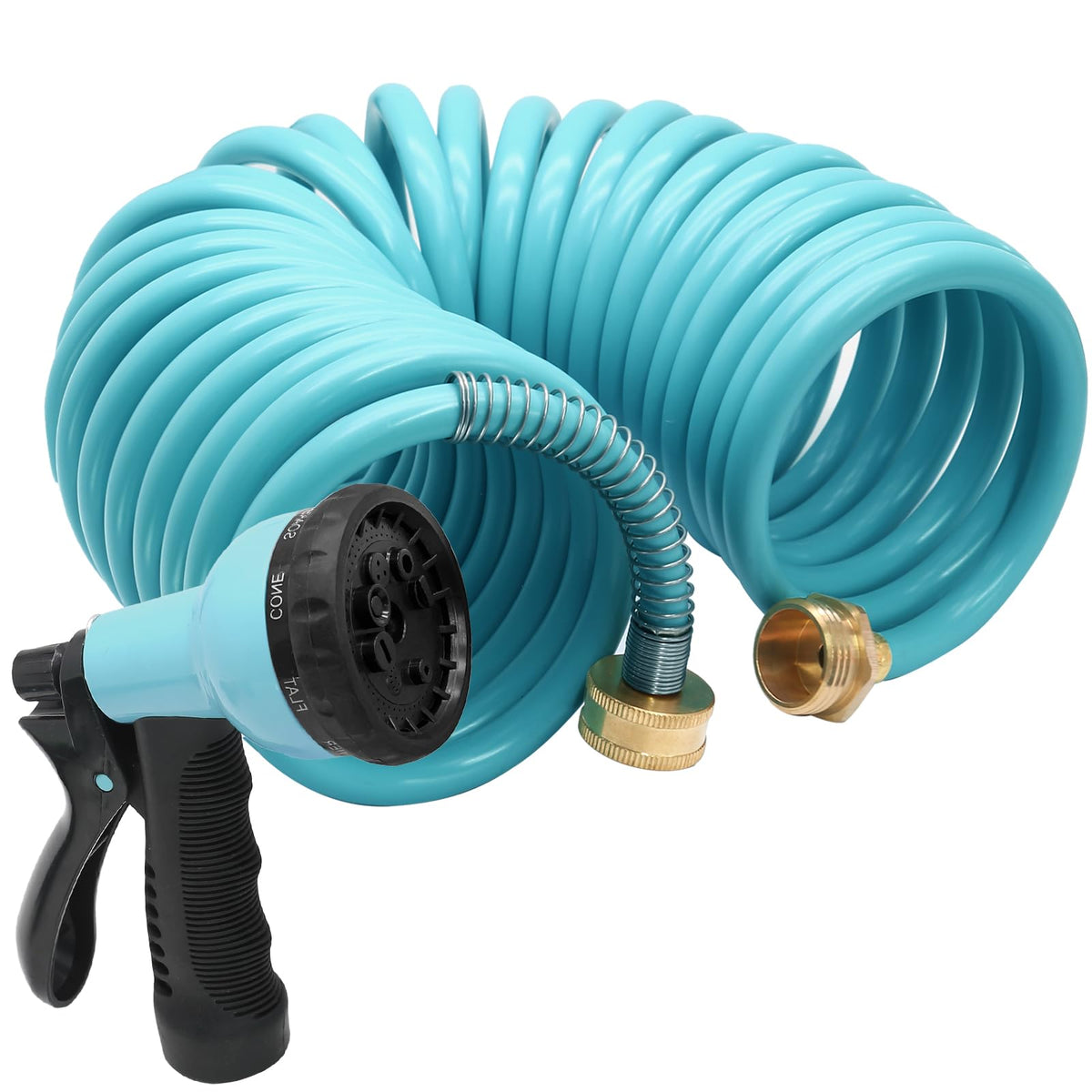 ISDVBUY 25ft EVA garden hose extended for flexible lawn watering.