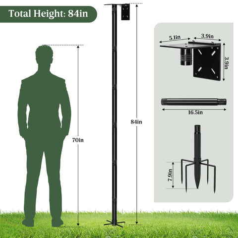 ISENLAND birdhouse feeder-compatible pole supports various garden attractions.