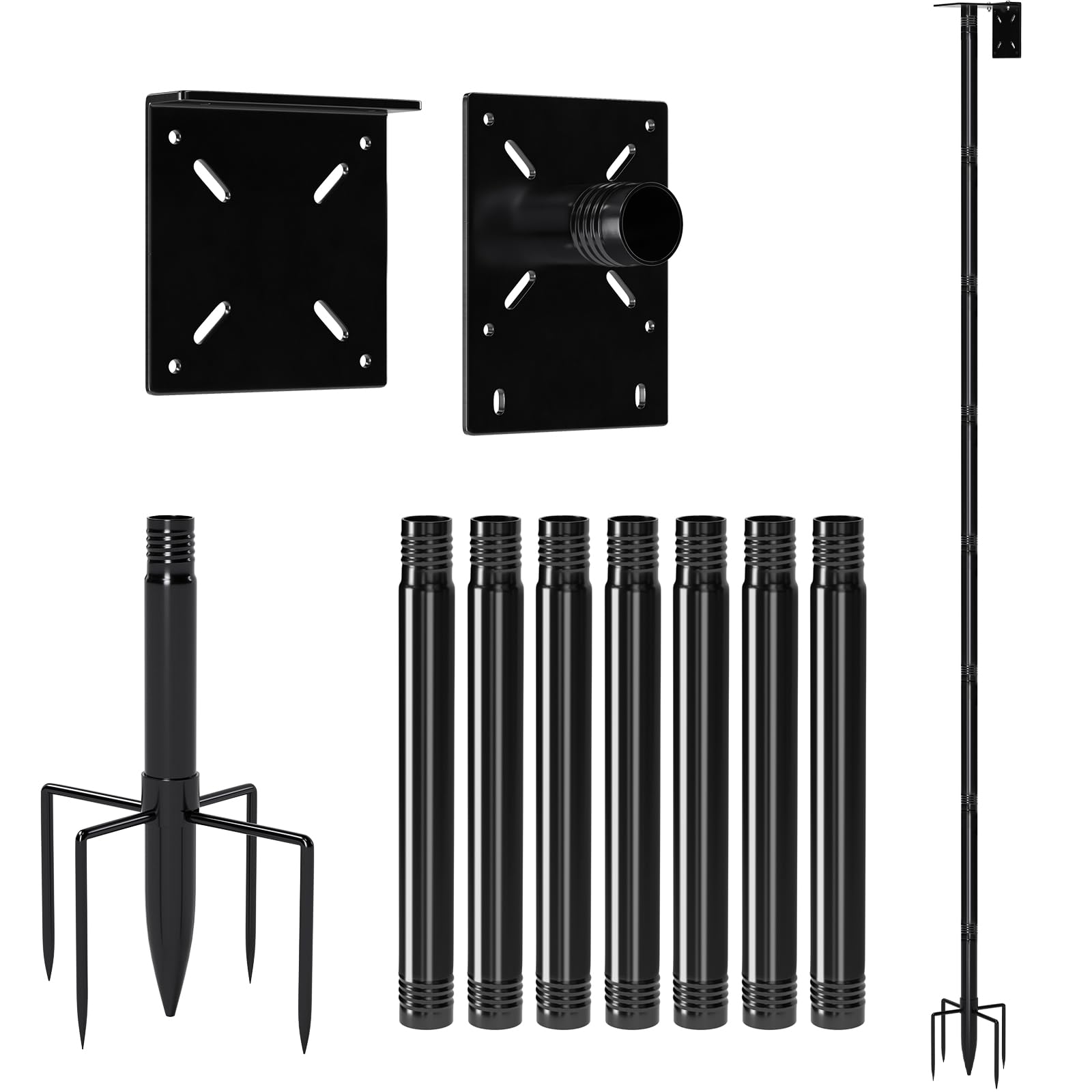 ISENLAND multi-section pole supports light to medium birdhouses.