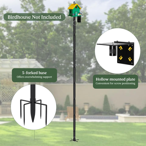ISENLAND universal mounting plate fits most birdhouses and feeders.