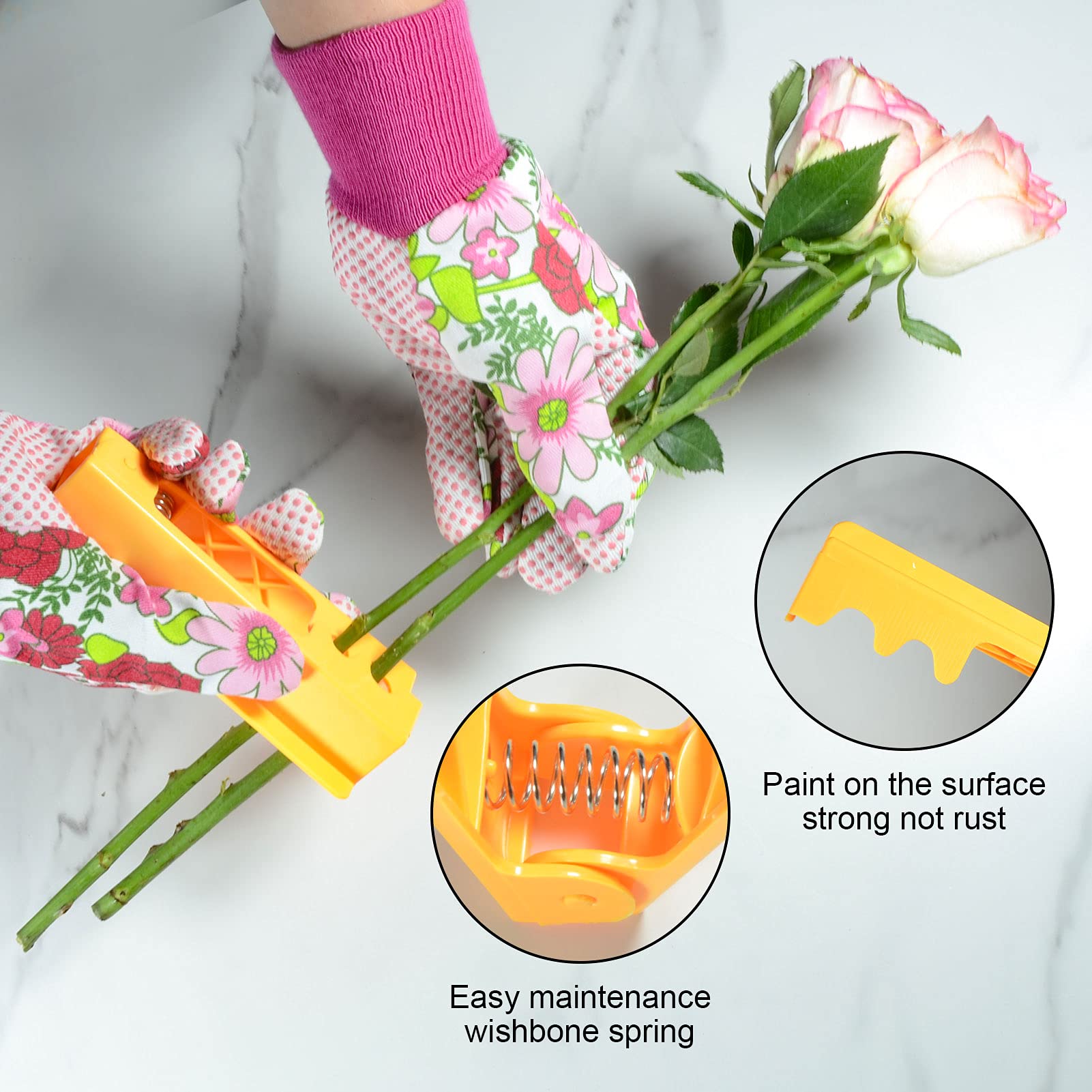 ISHEID pink garden rose gloves protect hands during trimming