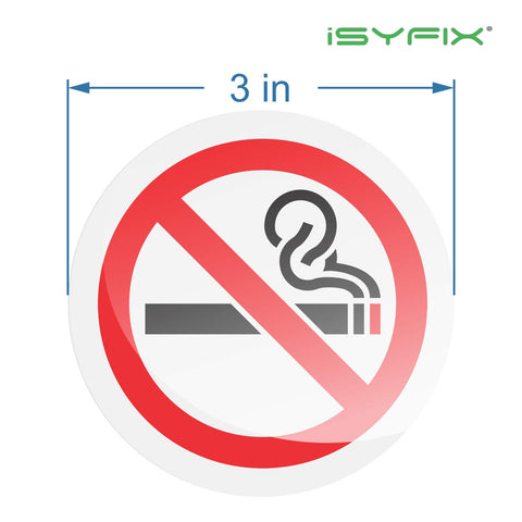 iSYFIX no-smoking sign 3x3 inch on glass window ready for doorway use