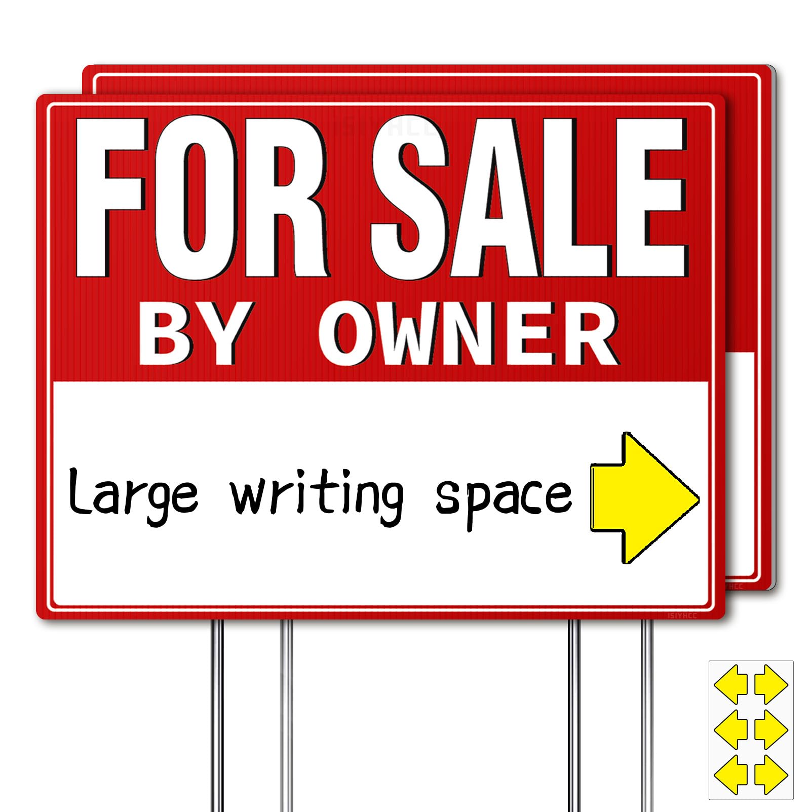 ISIYHCC 2-pack yard sign main sign driveway — boosts curb presence for FSBO listings.
