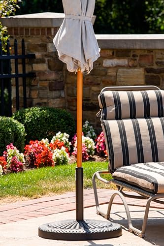 Island Umbrella bronze base with fluted design adds classic patio style