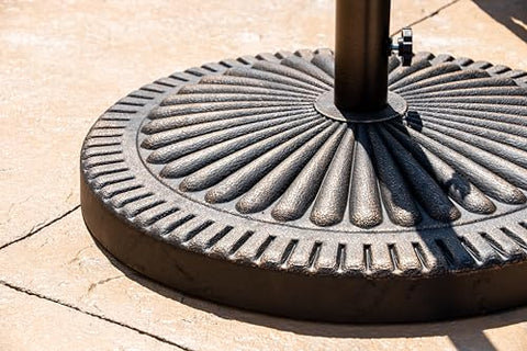 Island Umbrella under-table compatibility for clean deck layouts