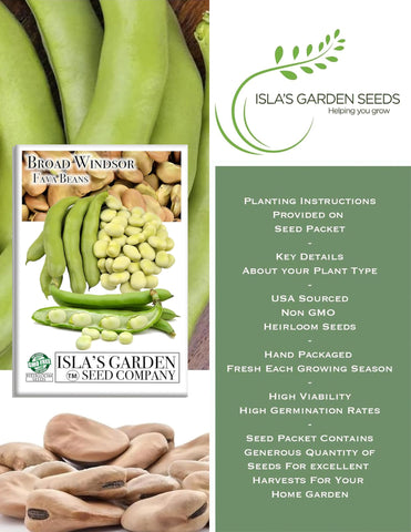 Broad Windsor seed pack from Isla's Garden Seeds, great for home gardening.
