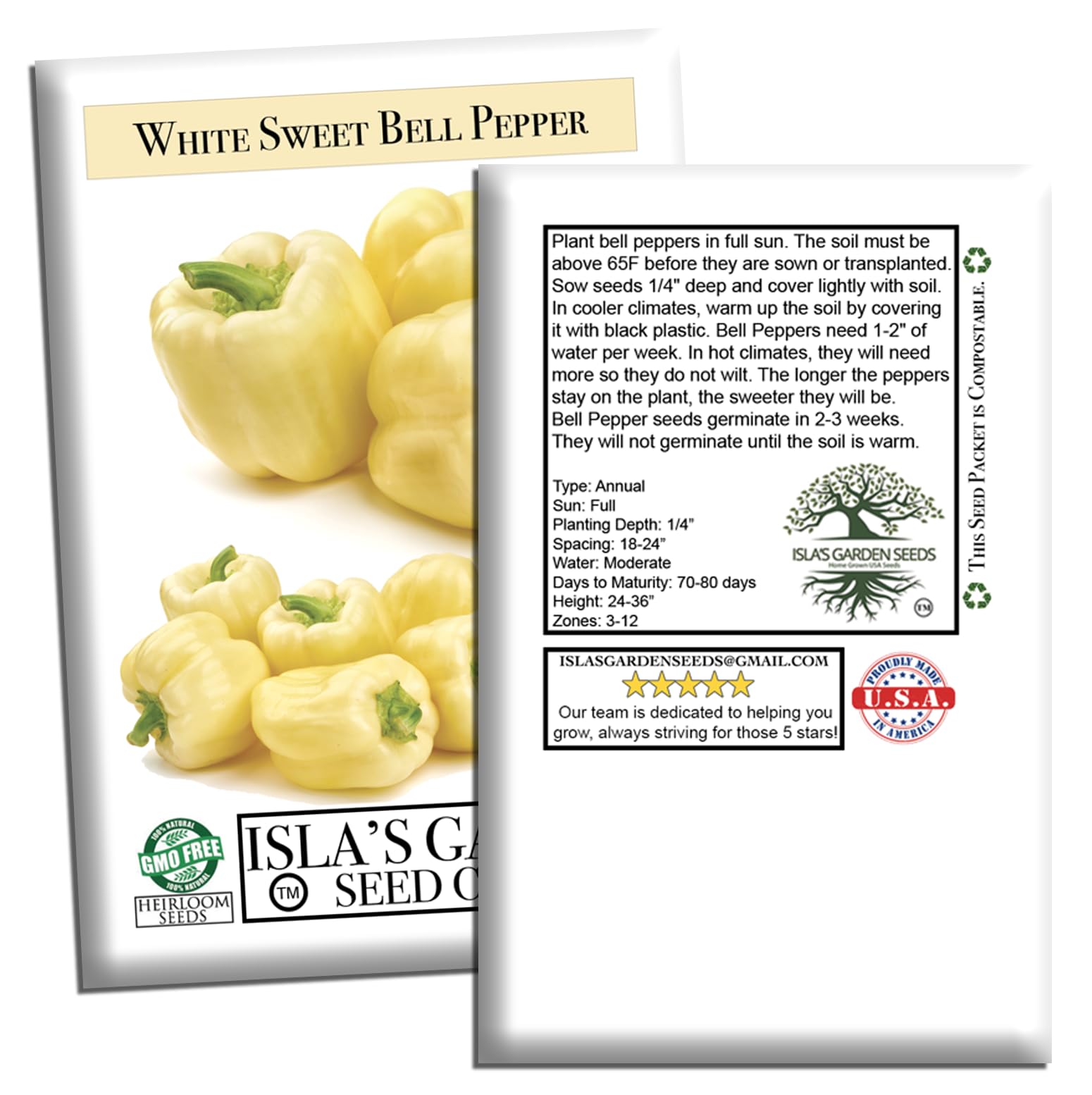 Isla's Garden Seeds crisp, mild peppers ideal for salads and sandwiches