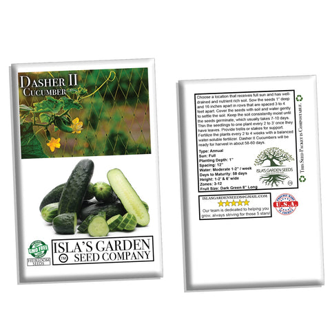 Isla's Garden Seeds Dasher II grows well in home garden setups.