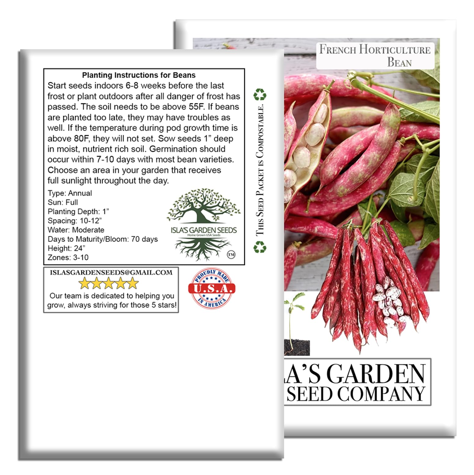 Isla's Garden Seeds dry beans store well for long-term use.