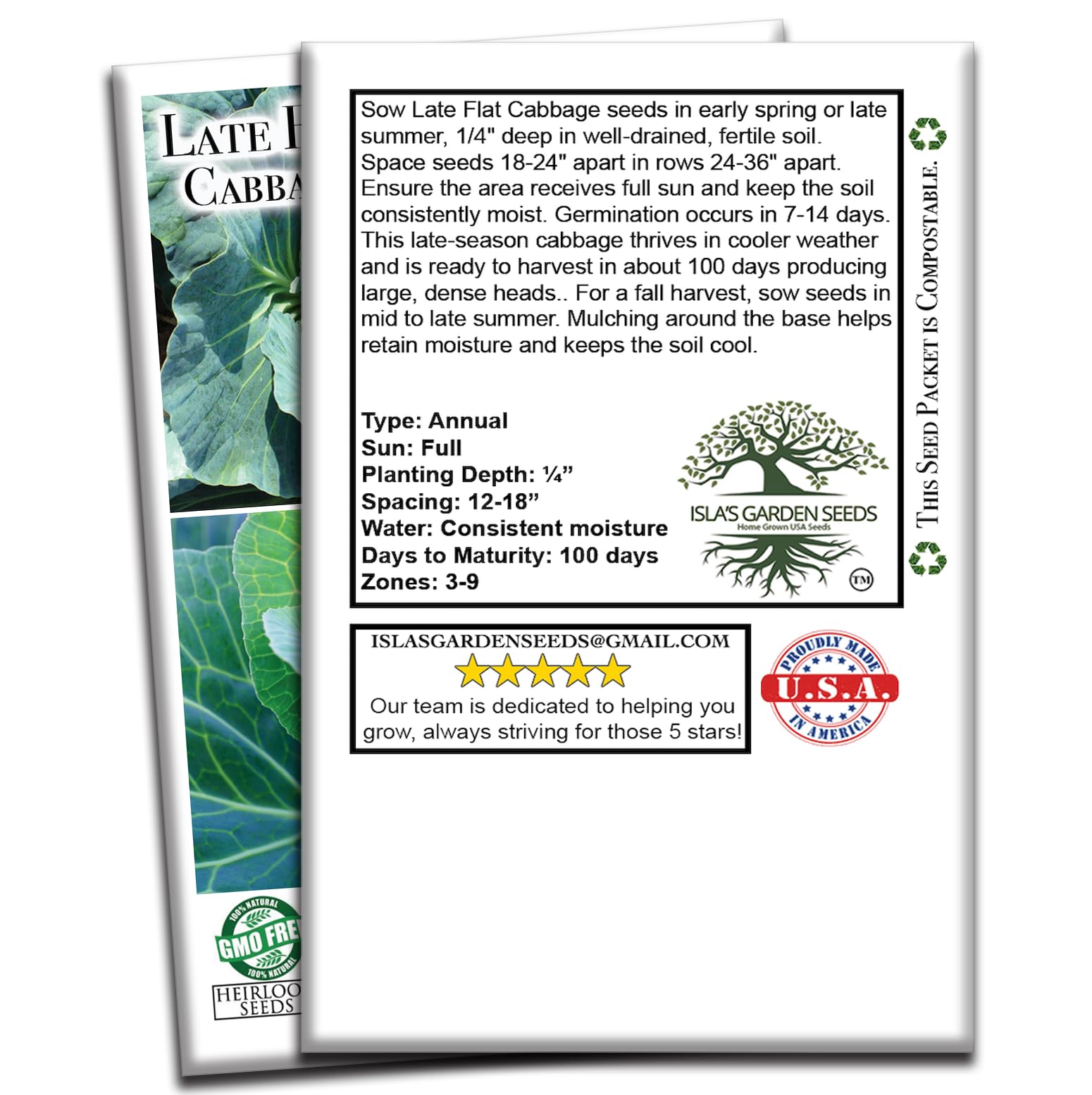 Isla's Garden Seeds spacing guide illustration, 24-30 inch plant spacing shown