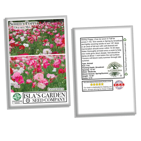 Isla's Garden Seeds Non-GMO heirloom poppies offer authentic garden charm.