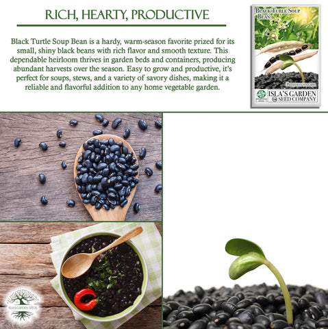 Isla's Garden Seeds nutrient-rich-beans emphasize protein and fiber benefits.