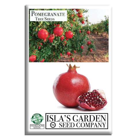 Isla's Garden Seeds pomegranate tree seeds pack front for home planting