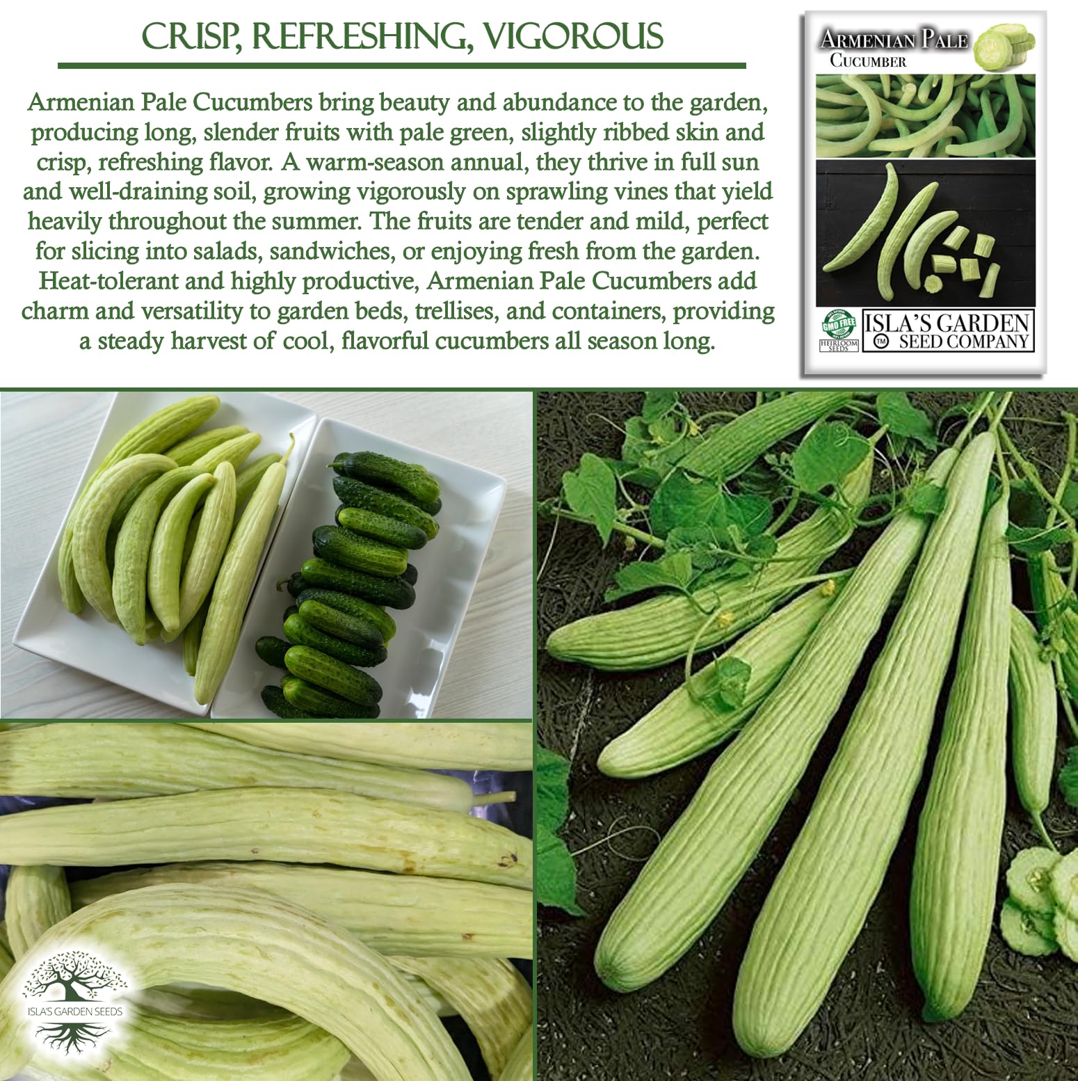 Isla's Garden Seeds seed bag label highlights heirloom non-GMO seeds