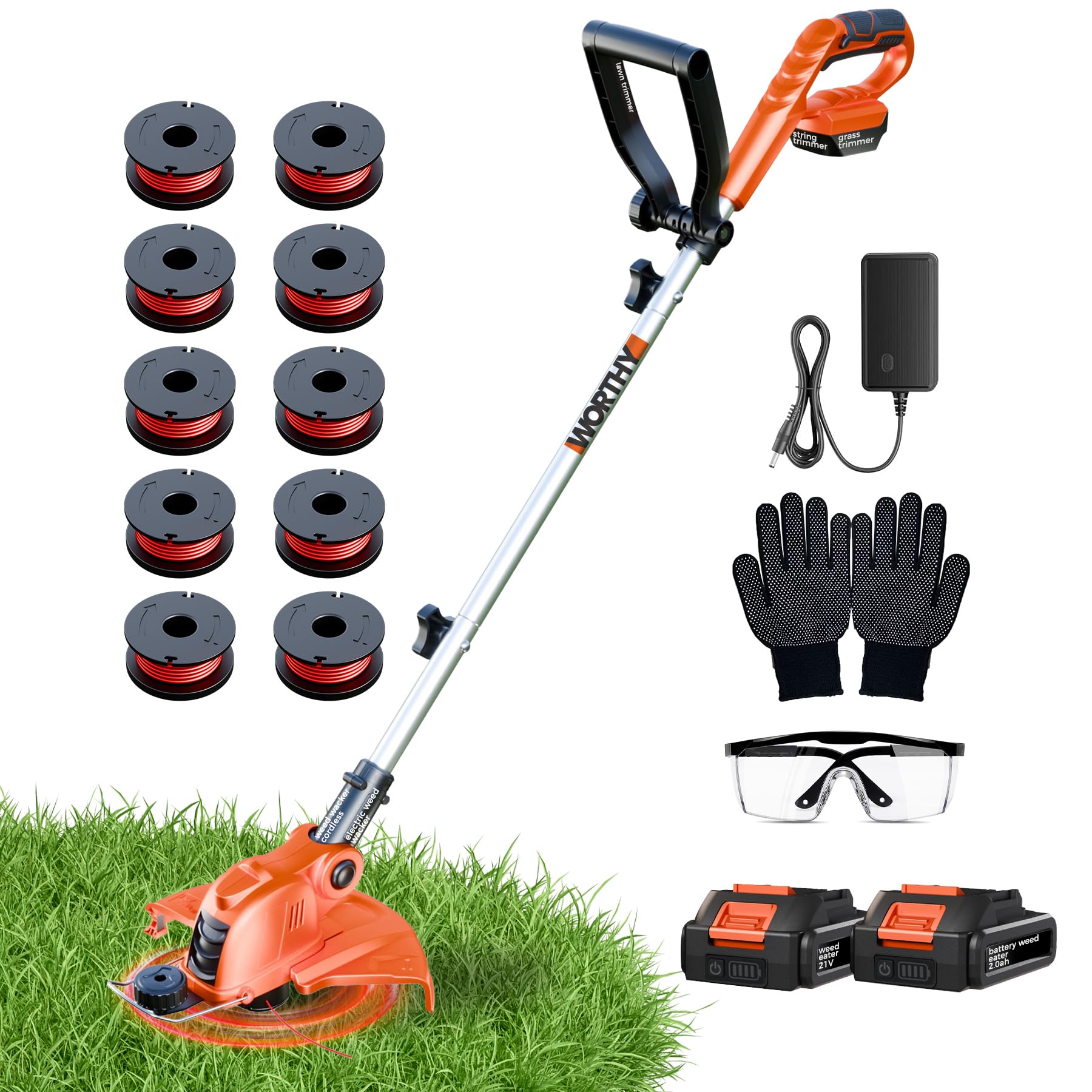 ISPRINTIME cordless weed wacker with 9000rpm head for fast trimming