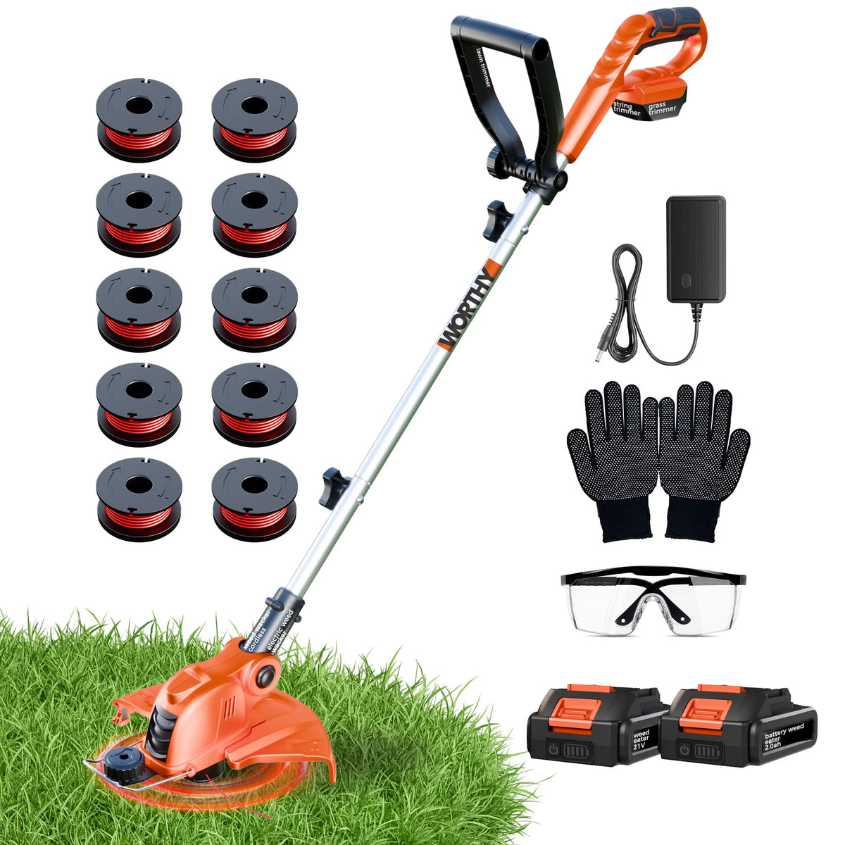 ISPRINTIME cordless weed wacker with 9000rpm head for fast trimming