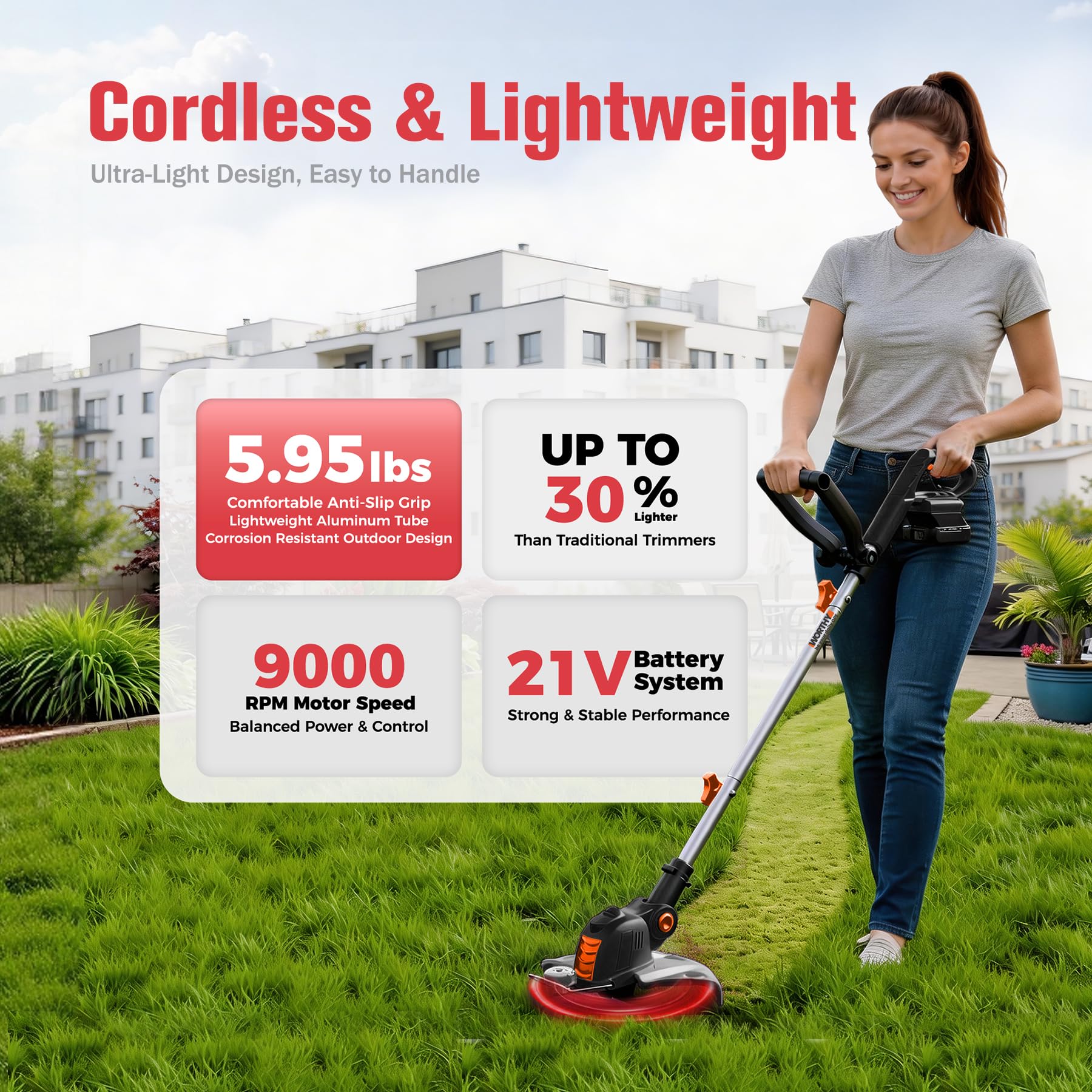 ISPRINTIME ultra-light 5.95 lb design boosts maneuverability