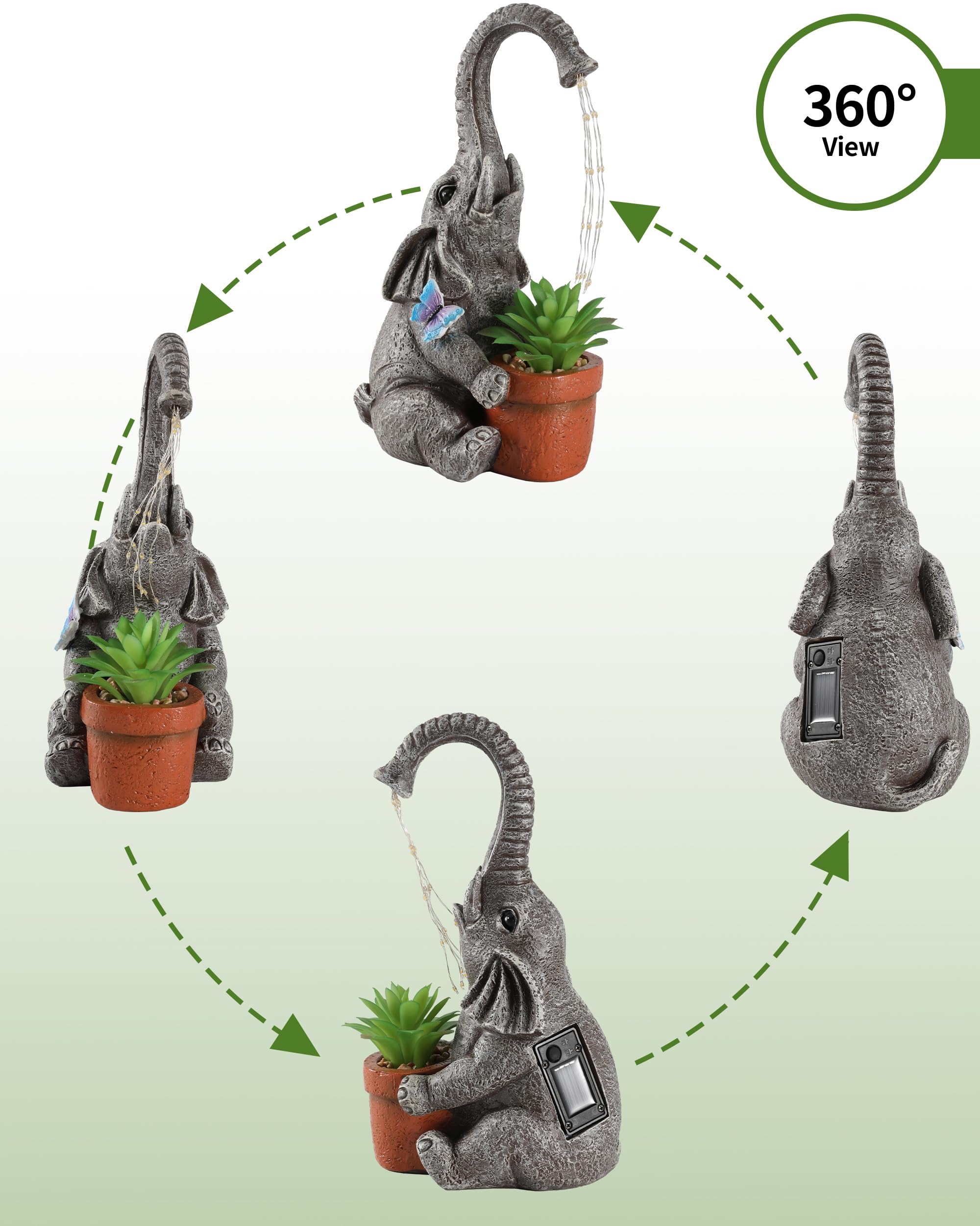 iStatue durable resin material stands up to weather outdoors.