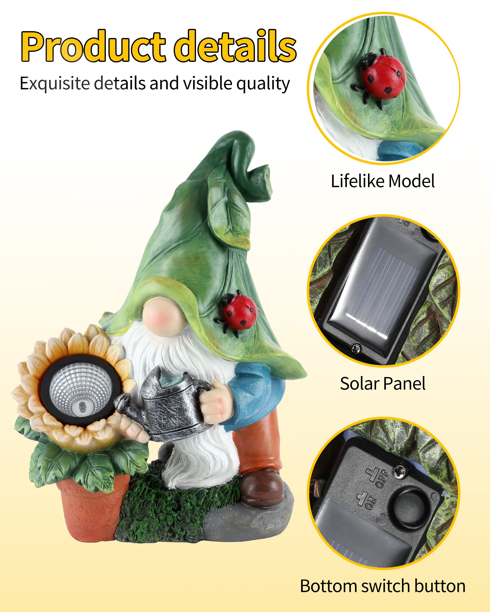 istatue weather-resistant garden gnome withstands rain and sun for year-round charm.