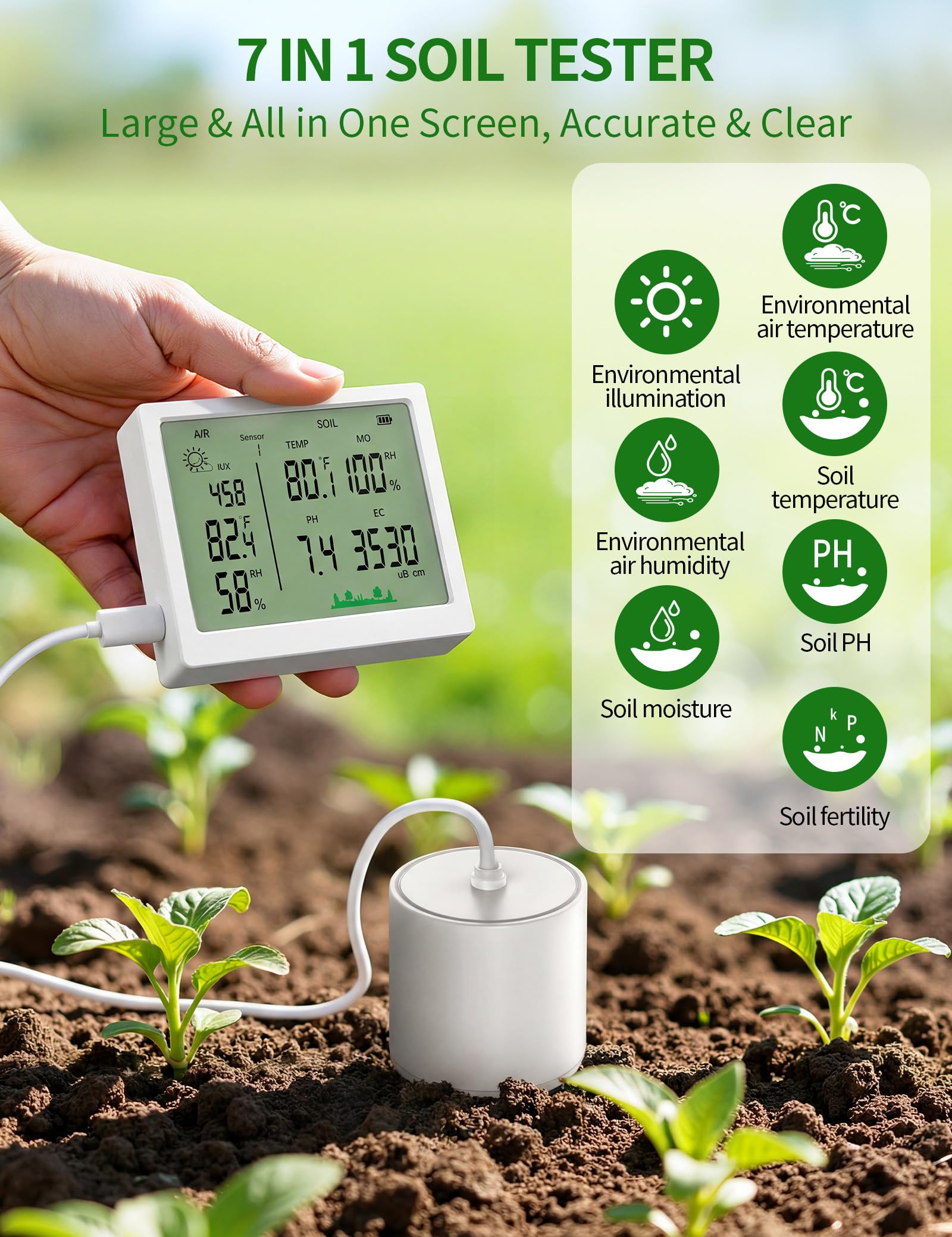 ISyncPlug five-probe system display enables faster, more precise soil and environmental data