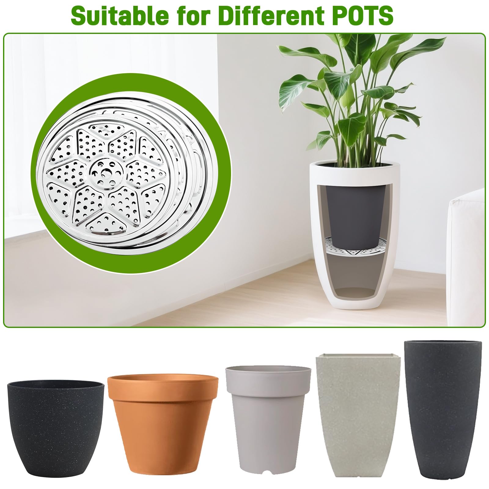 ISYOKE indoor/outdoor planter insert fits round, tapered, and square pots