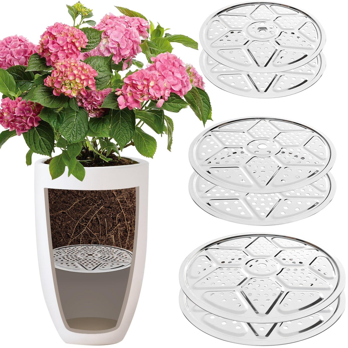 ISYOKE planter insert 9.6-inch round with drainage holes improves airflow