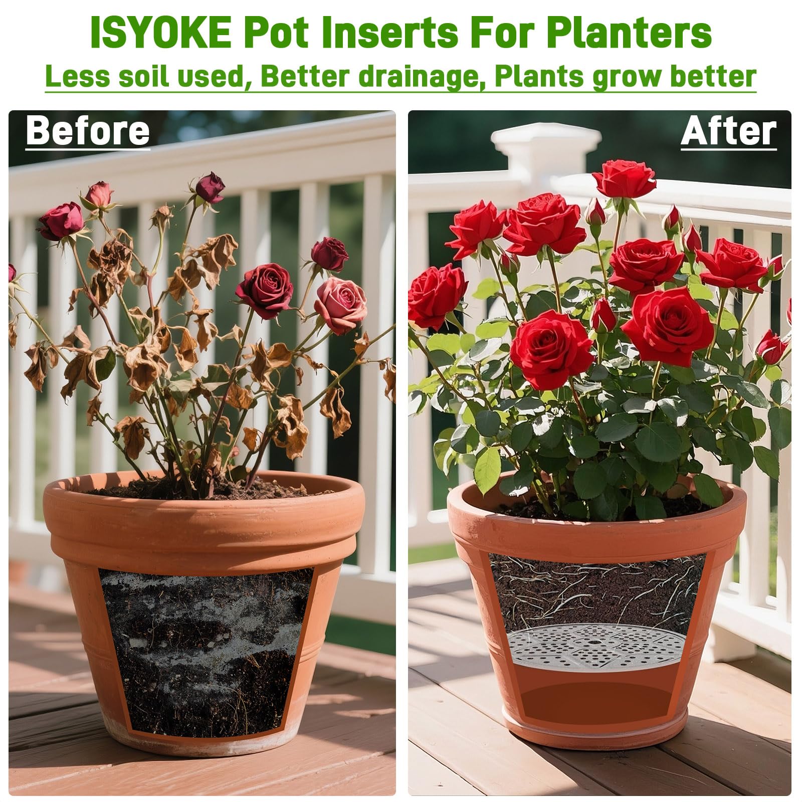ISYOKE stainless steel planter insert construction for durability