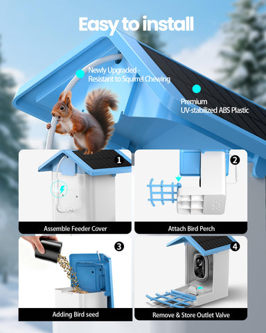 isYoung Smart Bird Feeder white-light night vision captures full-color footage