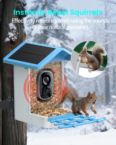 isYoung Smart Bird Feeder two-way audio lets you listen and chat