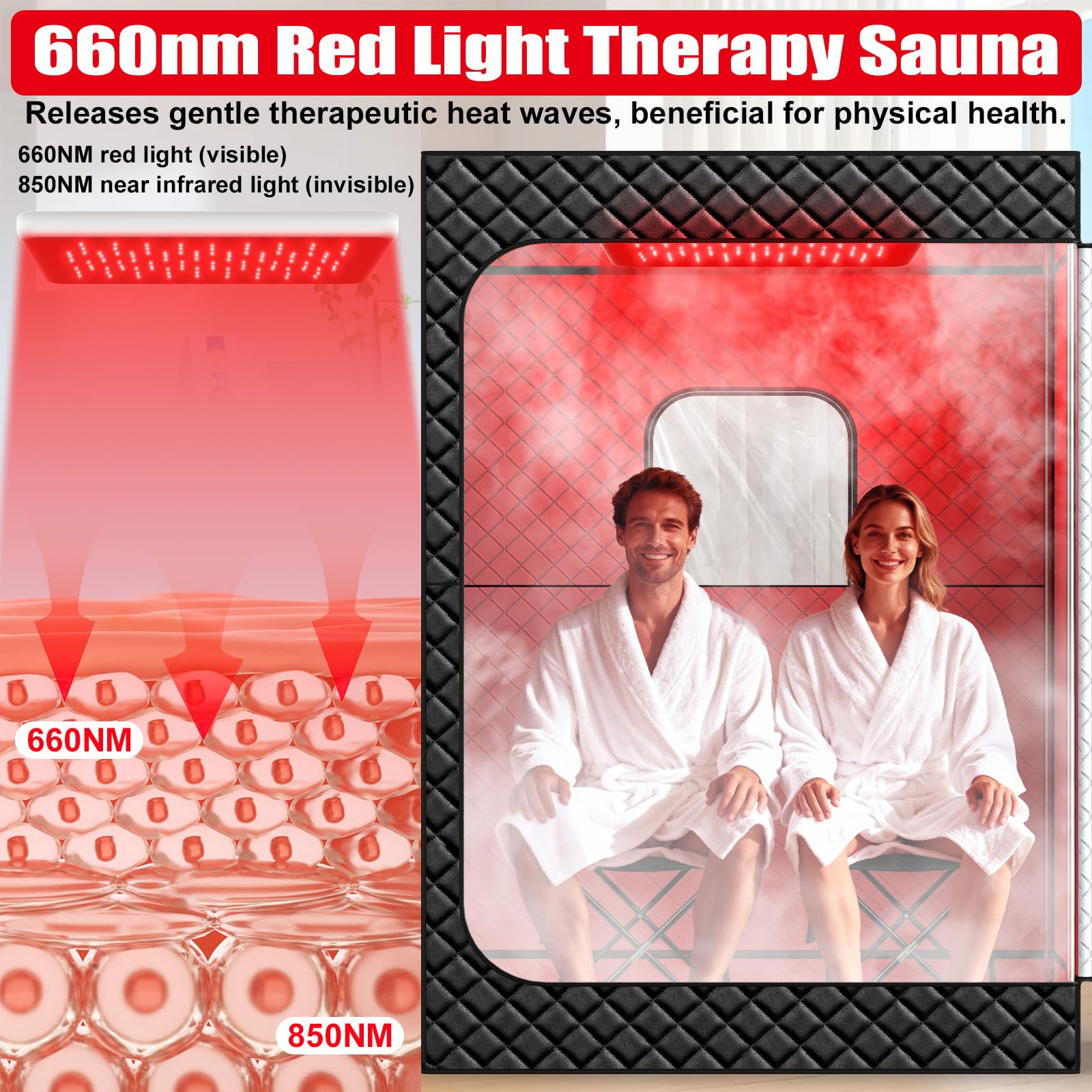 iTHERAU sauna remote control and clear window for easy session checks