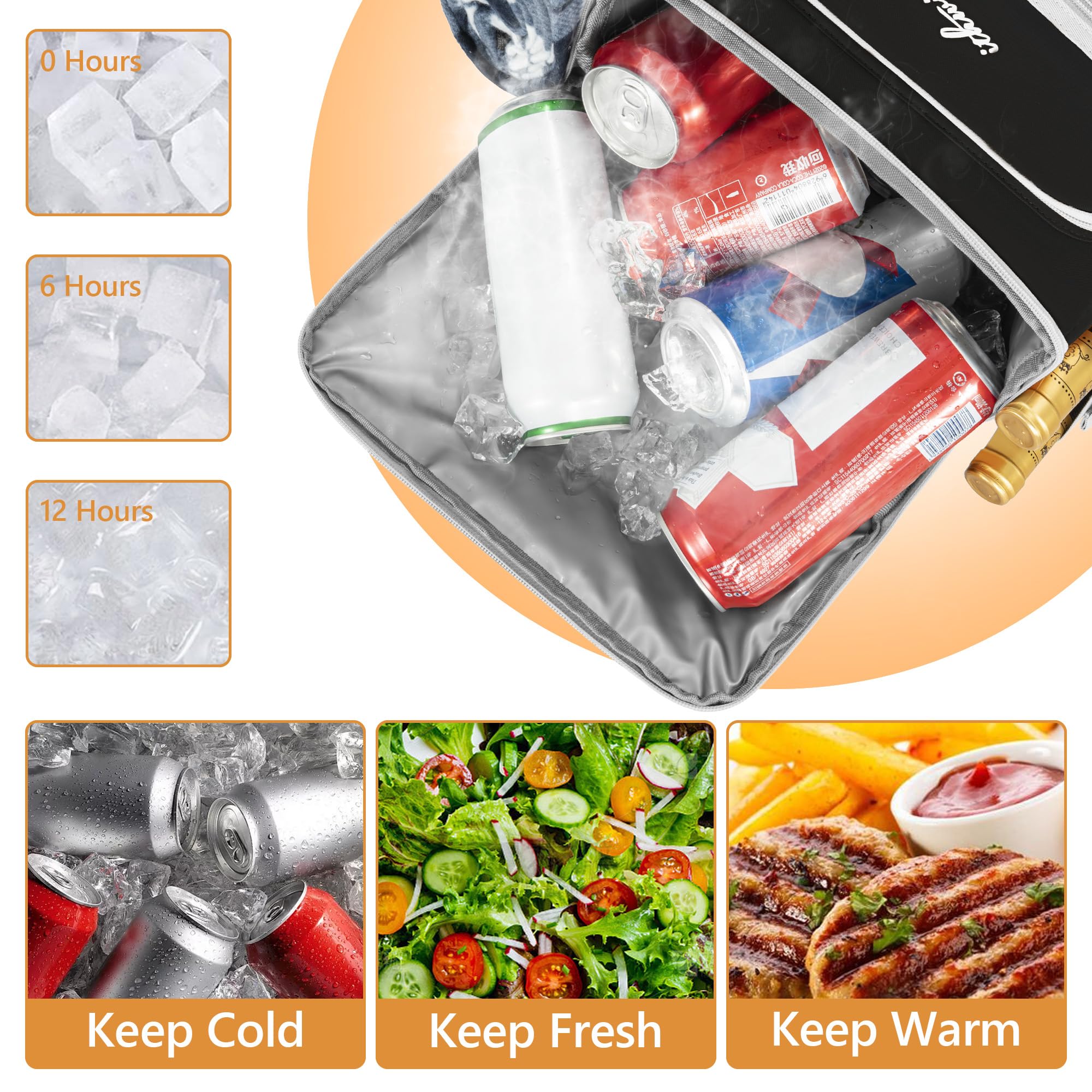 ITHWIU Cooler Backpack bottom compartment keeps cold drinks organized