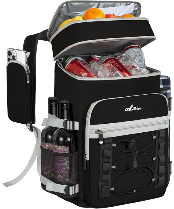 ITHWIU Cooler Backpack leakproof liner prevents spills during picnics