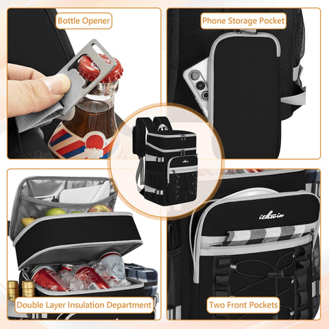 ITHWIU Cooler Backpack breathable S-curve straps boost all-day comfort