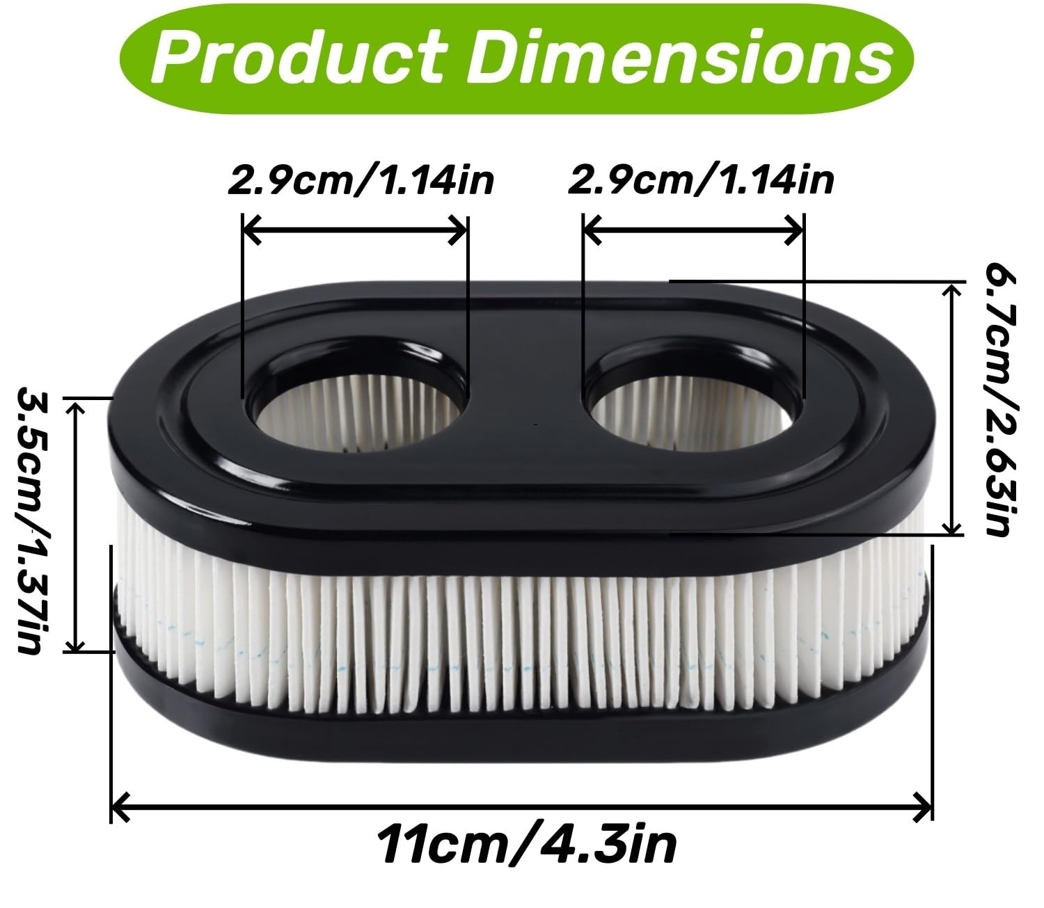 ITidyHome 593260 air filter uses durable materials to extend mower life.