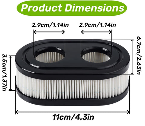 ITidyHome 593260 air filter uses durable materials to extend mower life.