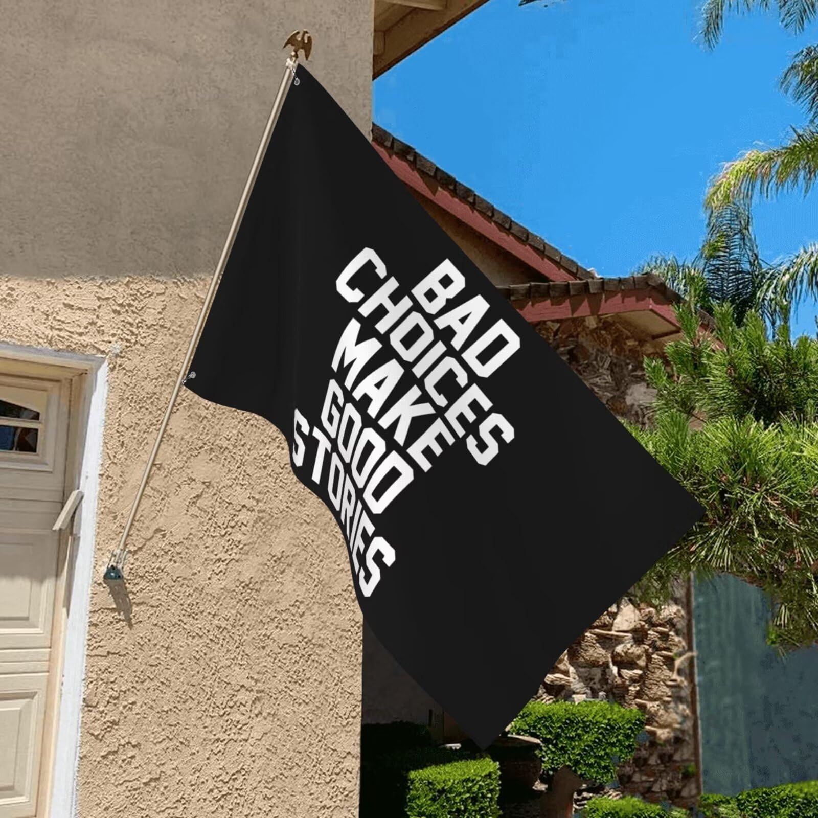 ITPHOYS Bad Choices flag in a living room as a playful focal point