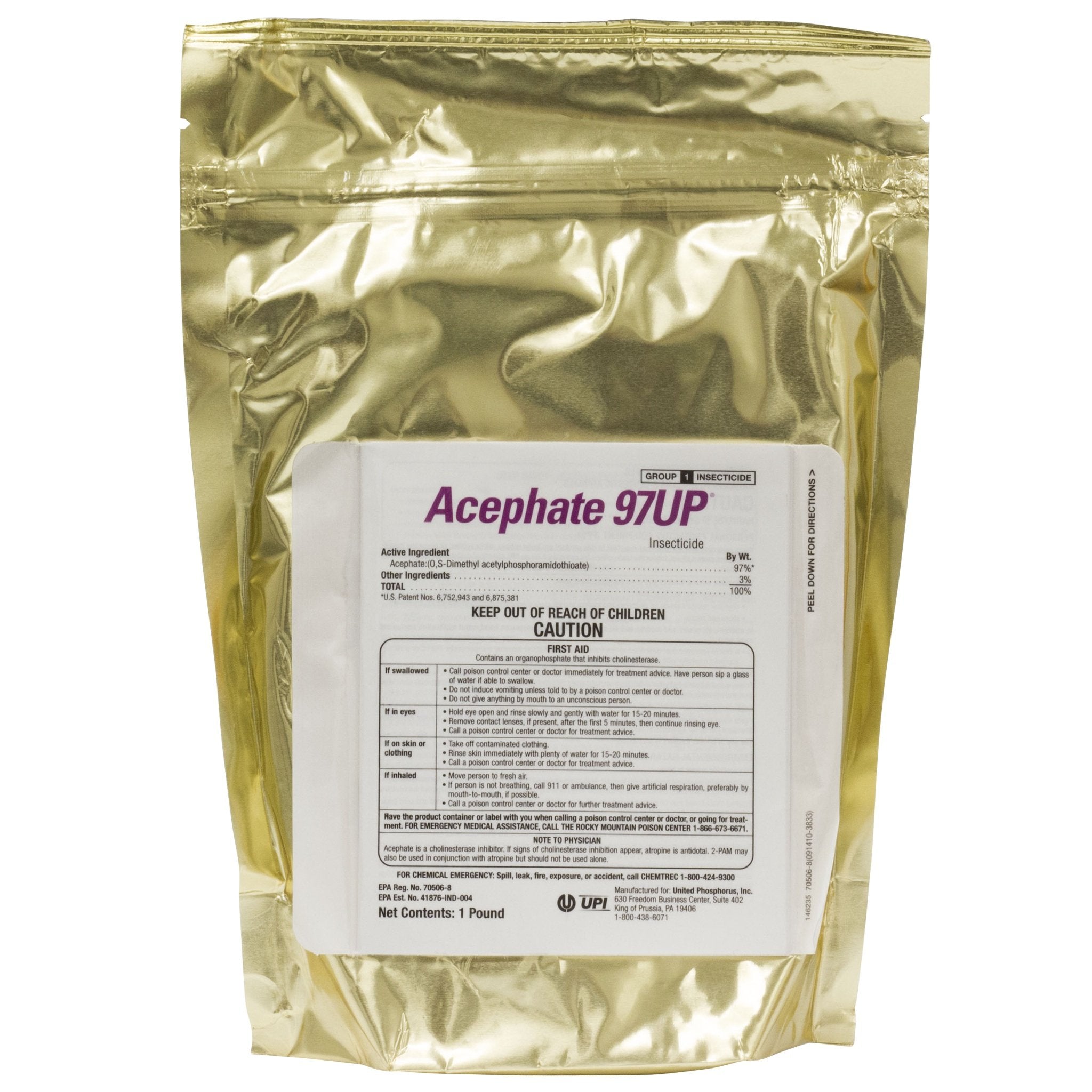 ITS Supply Acephate 97UP bag—systemic insect control for crops and gardens, effective against aphids and fire ants.