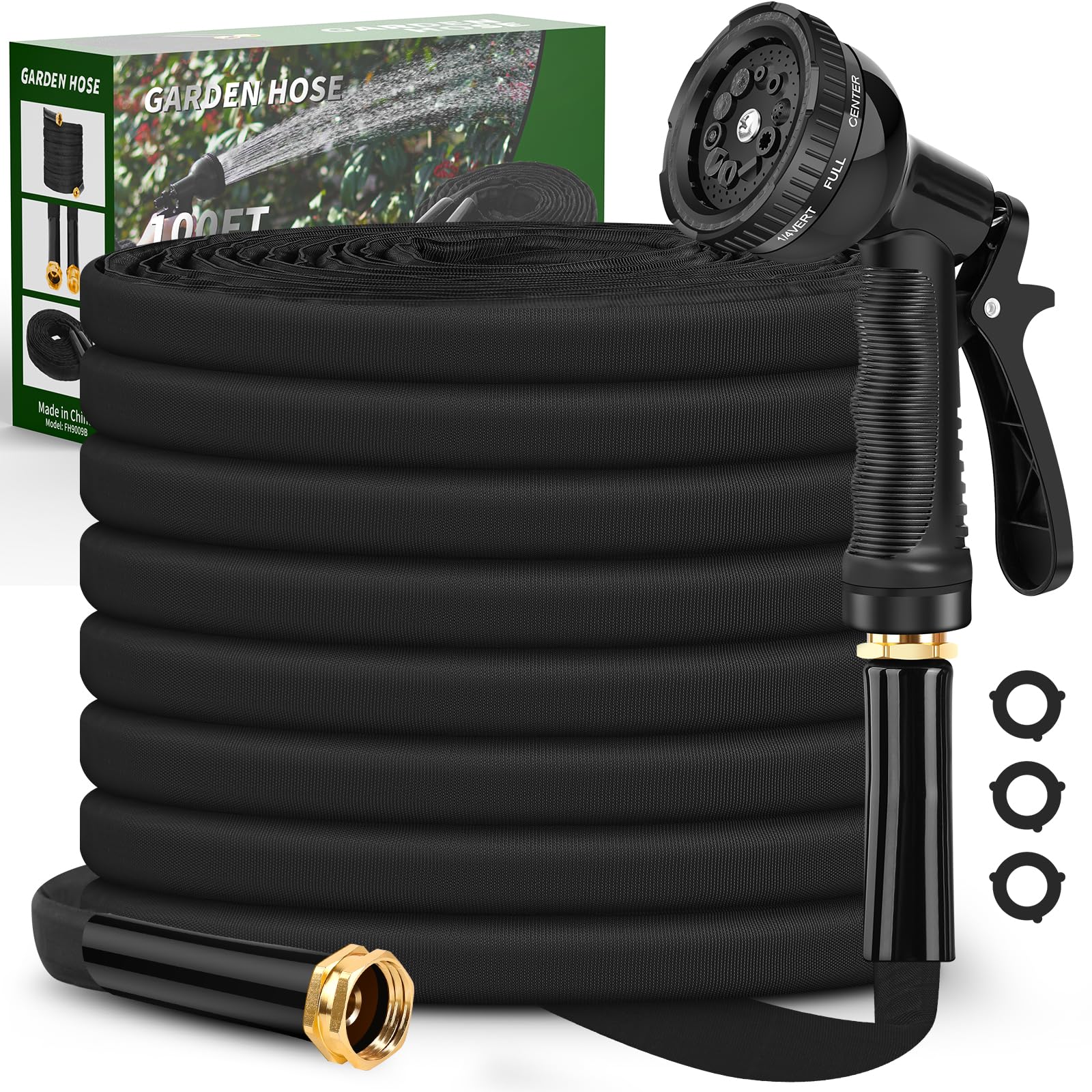 Itsonestep garden hose 100ft laid out for efficient yard watering