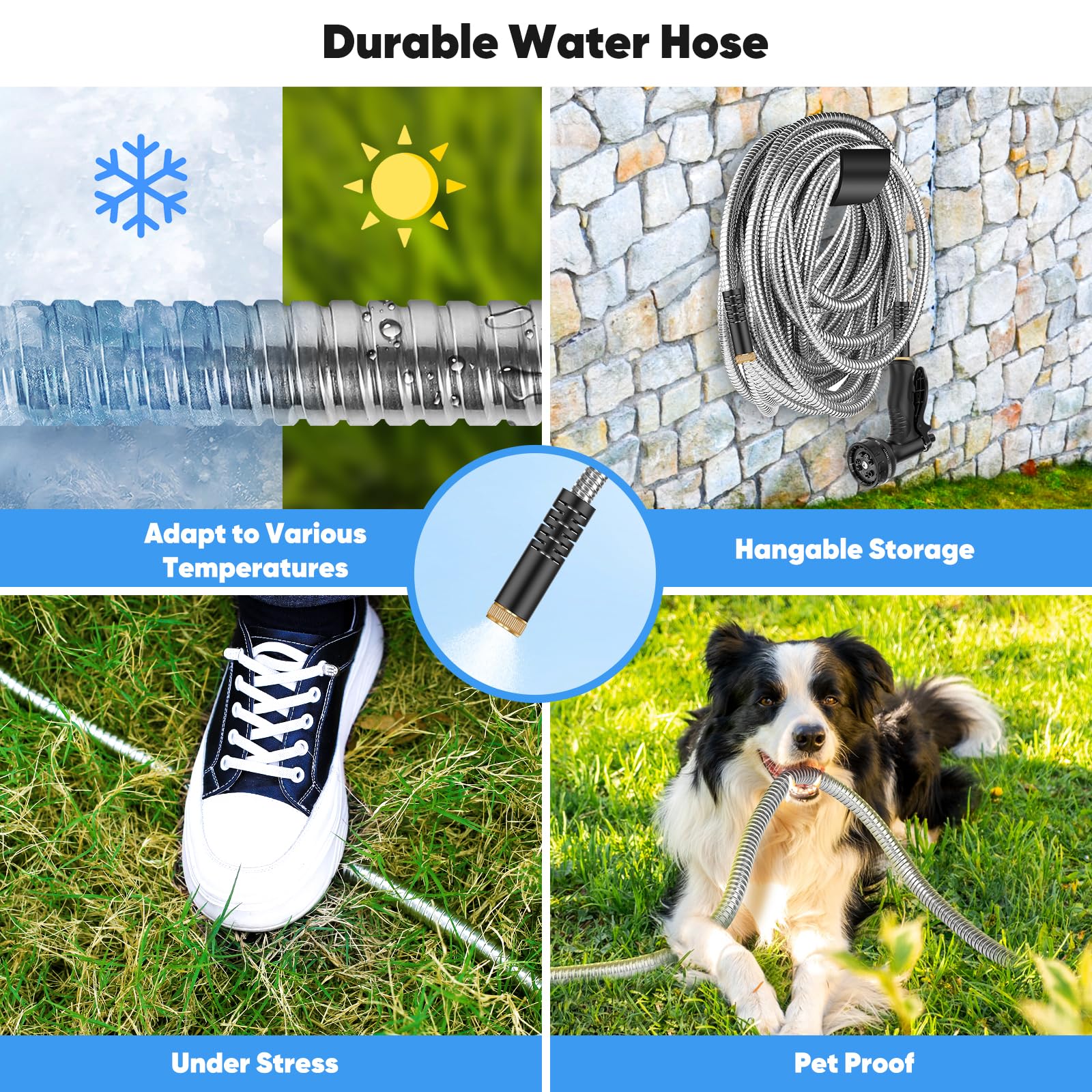 Itsonestep puncture-proof hose resists damage from pets and rough surfaces