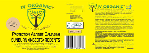 IV Organic 3-in-1 Plant Guard being brush-applied to a tree trunk for even coverage.
