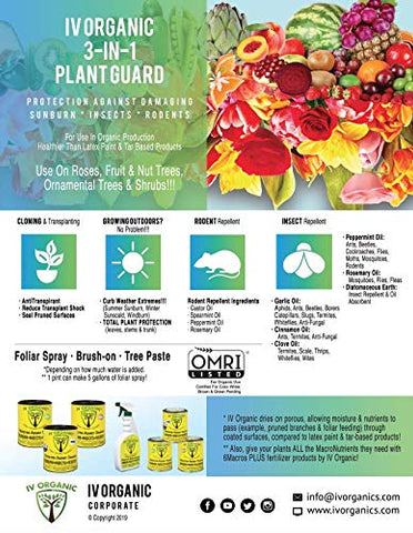 IV Organic 3-in-1 Plant Guard foliar spray protects leaves during sun