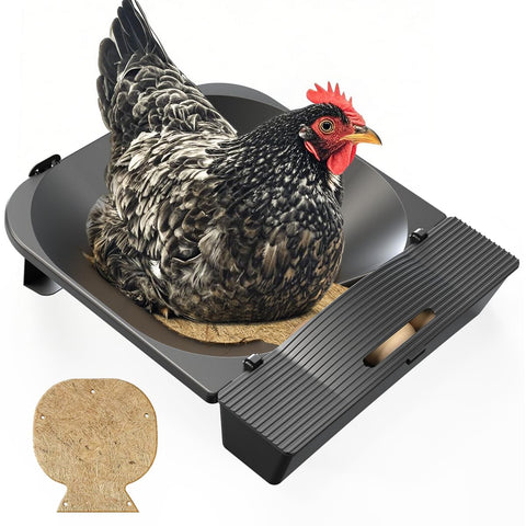 IVAHOU Roll Away Nesting Box showing egg-roll feature for cleaner eggs.