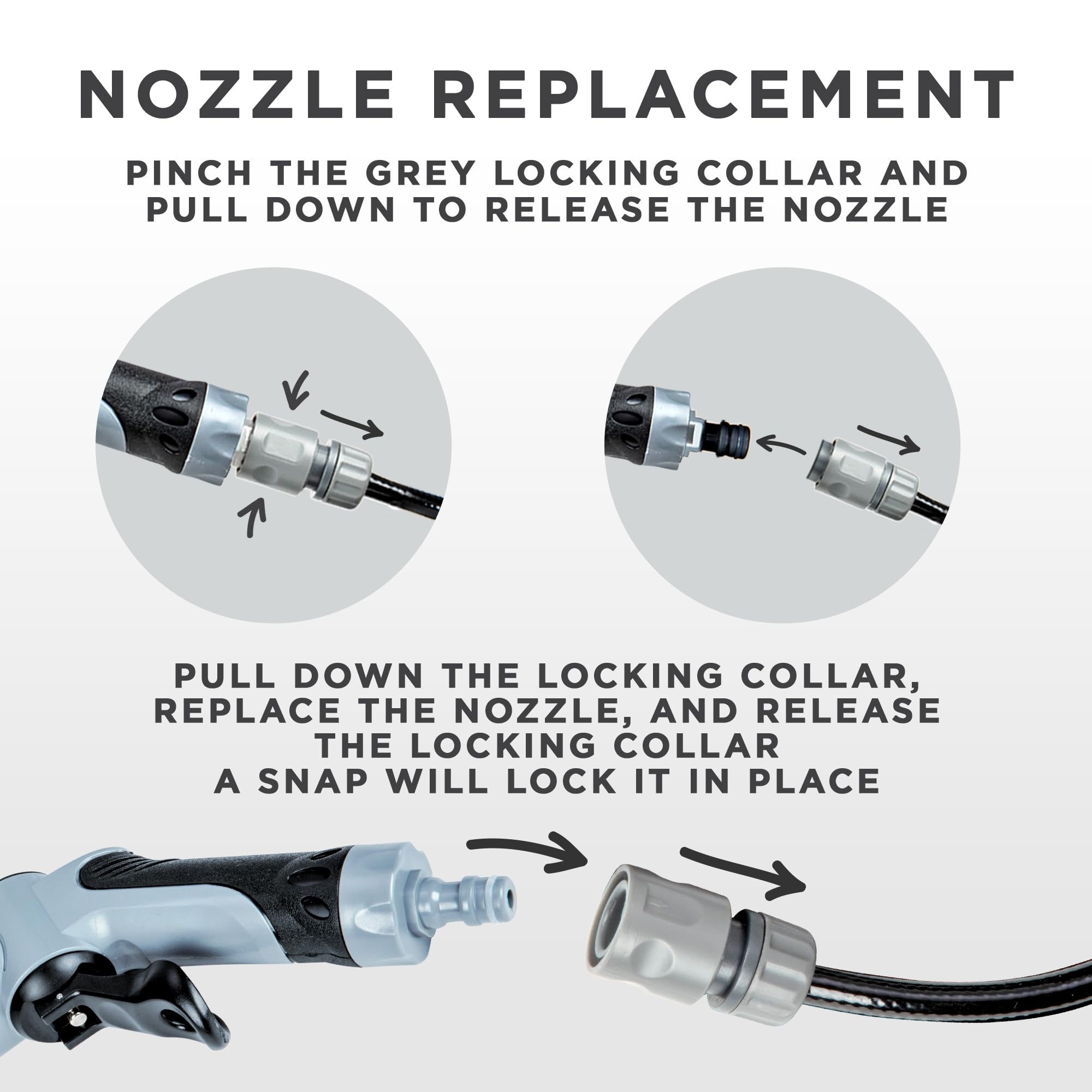 Ivation nozzle removal shows grey collar for easy replacement.