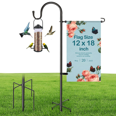 IVOODi 48 inch heavy duty flag stand base stabilizes flags in windy yards