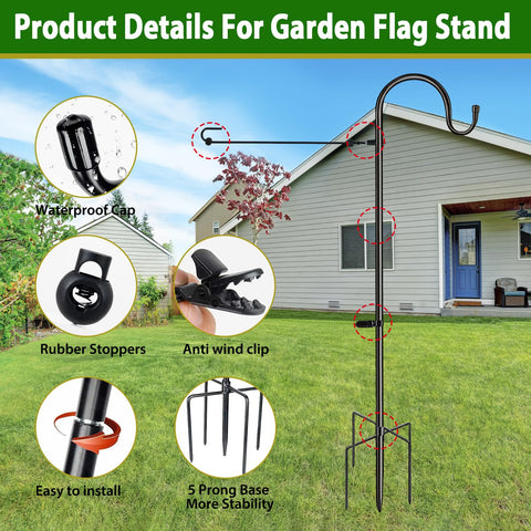 IVOODi dual shepherd hooks support decor items up to 10 lbs