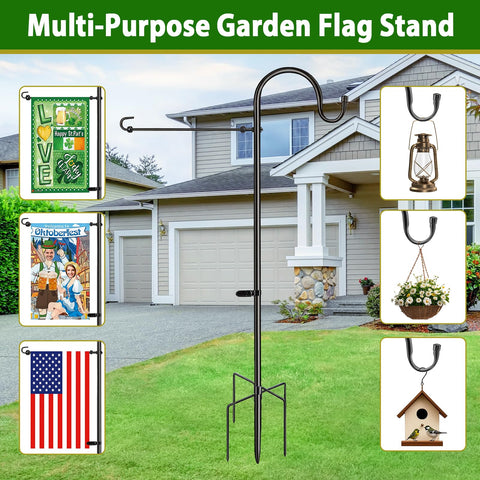IVOODi flag stand pole 48 inches ready to hold 12x18 garden flags securely