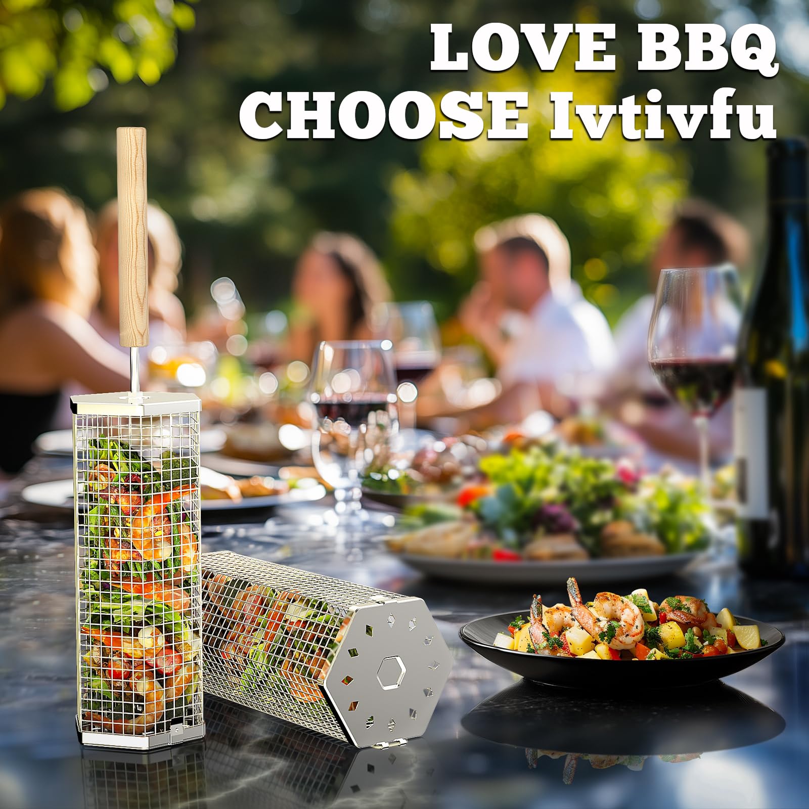 Ivtivfu gift-ready grill basket makes a thoughtful present for grilling enthusiasts