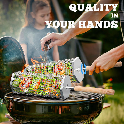 Ivtivfu nesting design grill baskets save space during storage and transport